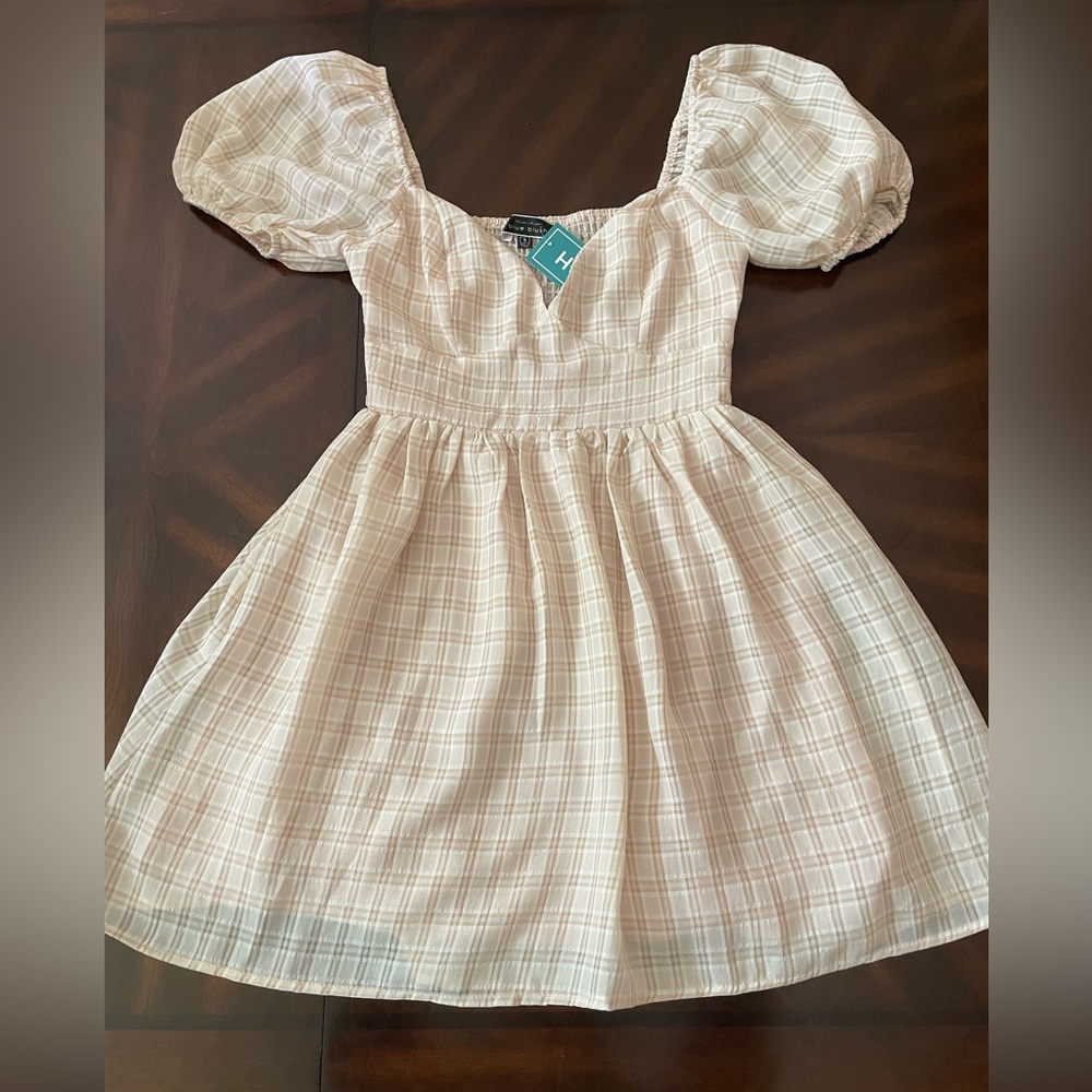 NWT Blue Blush Plaid dress